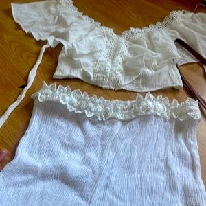 2 piece all white boho vaca set
